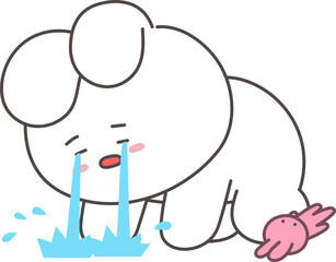 Cute Crying Bunny Character – Hilarious Tears and Emotional Breakdown