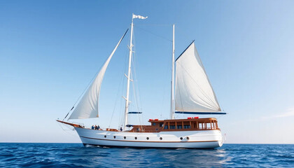 Fototapeta premium Luxury Sailing Yacht Cruise Ocean Voyage