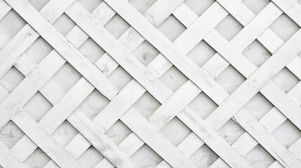 Intricate White Wooden Lattice Pattern as an Aesthetic Background Texture for Various Design Projects and Creative Applications