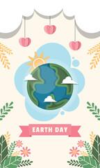 Obraz premium Earth Day Poster. Earth day event. Beautiful Earth