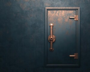 Bank vault door slightly open, revealing hidden debt stacks inside, moody lighting