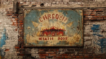 Naklejka premium Generic Faded Poster Overview 1920s Wall Circus Brick