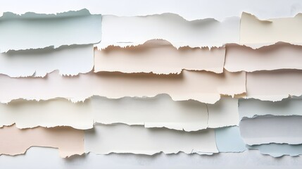 Fototapeta premium Colorful Torn Paper Background in Soft Pastel Shades for Creative Design Projects