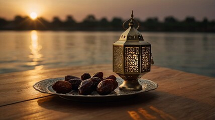 kurma and lamp beside river