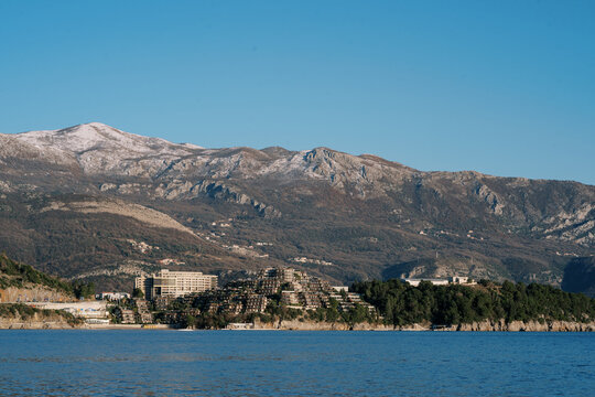 Hotel Dukley in a green garden on the Zavala peninsula by the sea. Budva, Montenegro