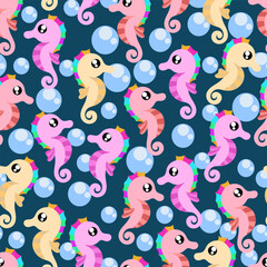 seahorse seamless pattern for cover background,fabric,wrapping,wallpaper,etc
