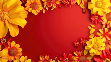 Flower Background of Spanish National Day: The National Spectacle and Cultural Blossoming Amidst the Crowded Flowers