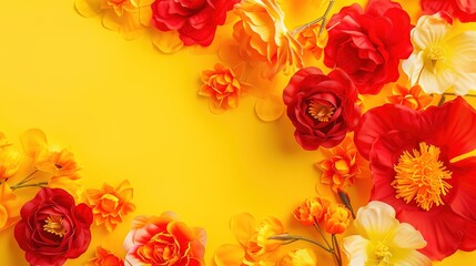 Flower Background of Spanish National Day: The National Spectacle and Cultural Blossoming Amidst the Crowded Flowers