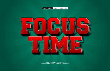 Obraz premium focus time editable text effect with a time and work text effect