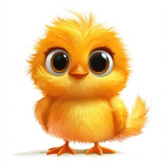 Fototapeta premium A digitally rendered illustration of a fluffy and friendly baby chick
