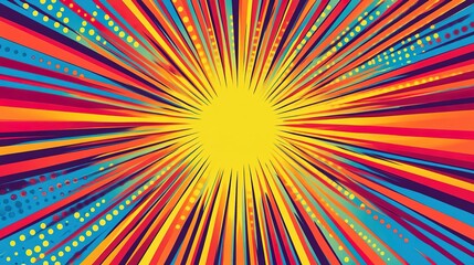 A vibrant and colorful burst of energy radiating outward