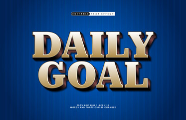 Obraz premium daily goal editable text effect with a time and work text effect