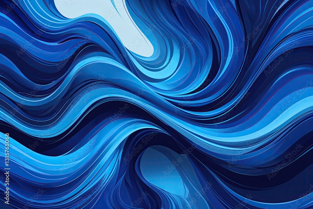 Aufkleber dynamic blue fluid background design for abstract art creation