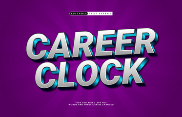 career clock editable text effect with a time and work text effect