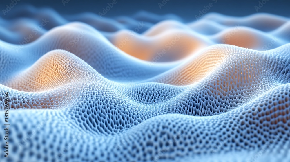 Poster abstract rendered surface with complex texture and multiple colors