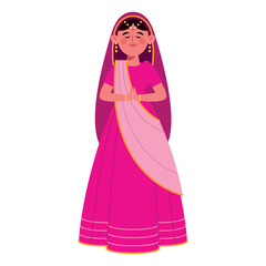 Indian Bride in Pink Saree
