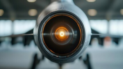 Fototapeta premium Detailed view of the laser sensor array on a military jet, used for target acquisition and guidance systems