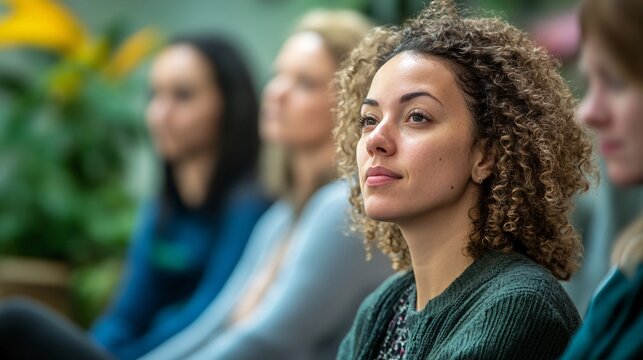 Wellness Retreat Attendees Engaging in Stress Management Techniques Together