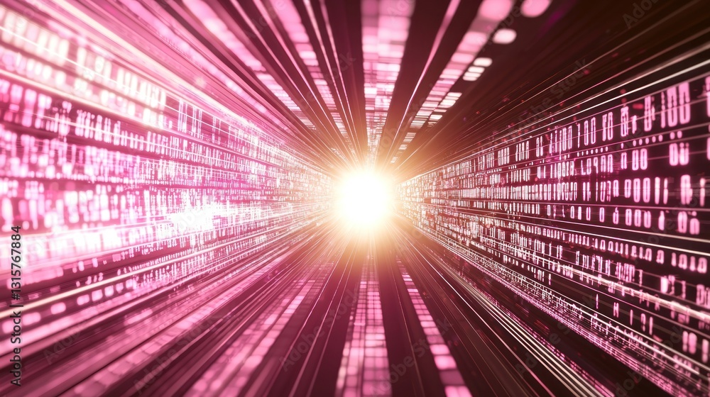 Poster digital tunnel: a journey through binary codes