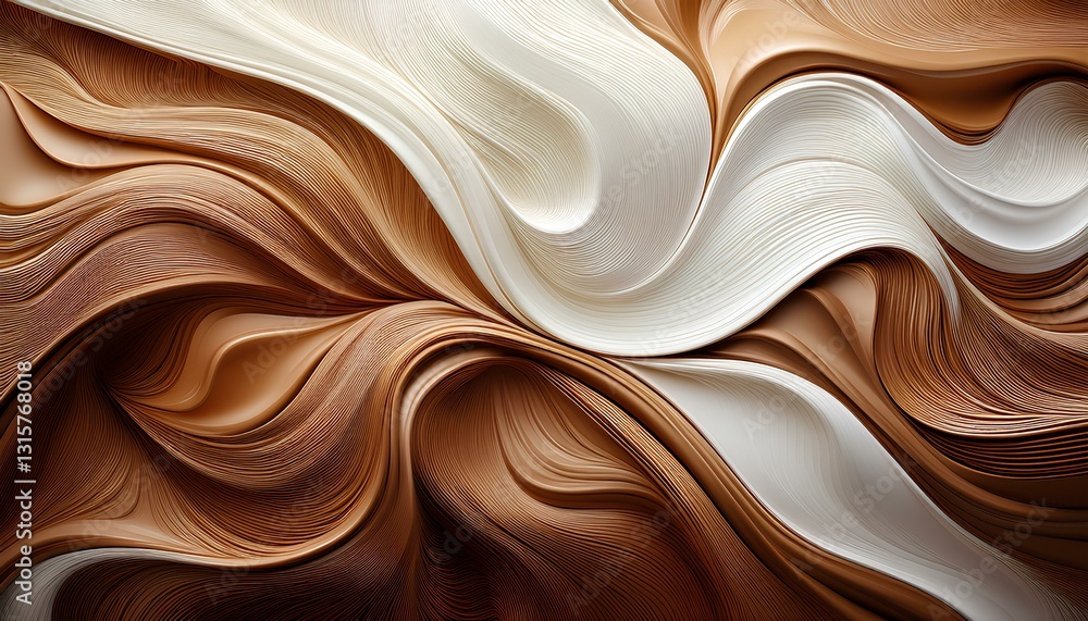 Poster abstract brown background. abstract background brown and white with swirling waves.
