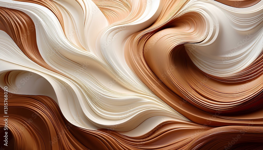 Poster abstract background vector. abstract background brown and white with swirling waves.