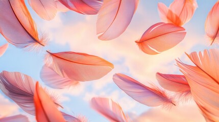 Swirling Feathers in Gentle Sunlight Vortex