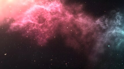 Obraz premium Cosmic Nebula with Pink and Blue Hues Against a Starry Background of the Universe