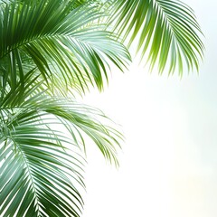 Palm tree silhouetted against a blue sky with fluffy white clouds creating a tropical paradise scene