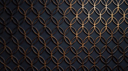 Dark Elegance: Intricate Gold Pattern on a Black Background