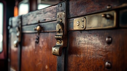 Vintage Vintage Trunk Overview Brass Train Warm Latches