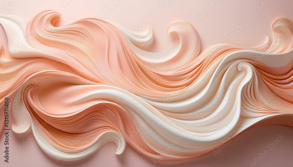 Aufkleber abstract background vector illustration. abstract background light peach and white with swirling wav