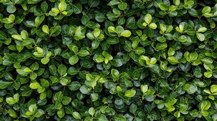 Lush Green Hedge: A Textured Tapestry of Nature