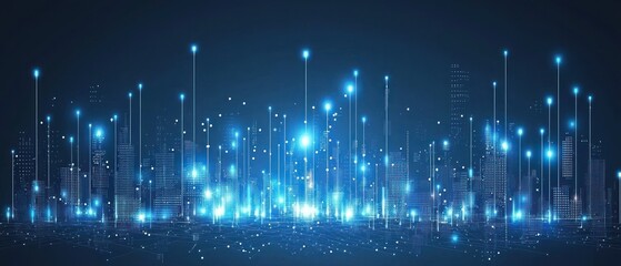 Futuristic Cityscape: Digital Metropolis at Night