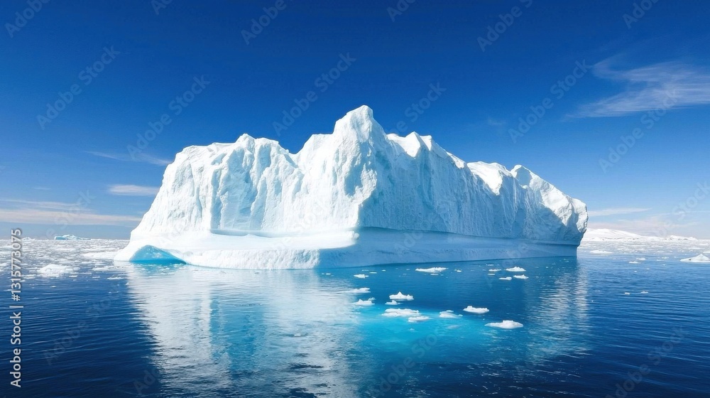 Poster A large ice block floating in the ocean