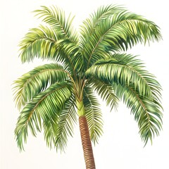 Obraz premium Illustration of palm tree fronds with detailed lines against a soft background evoking tropical vibes