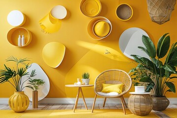 Vibrant Yellow Abstract Background for Attention-Grabbing Advertising Banner