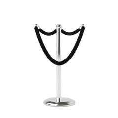Elegant Stanchion with Black Rope for Events Setup Isolated on transparent background