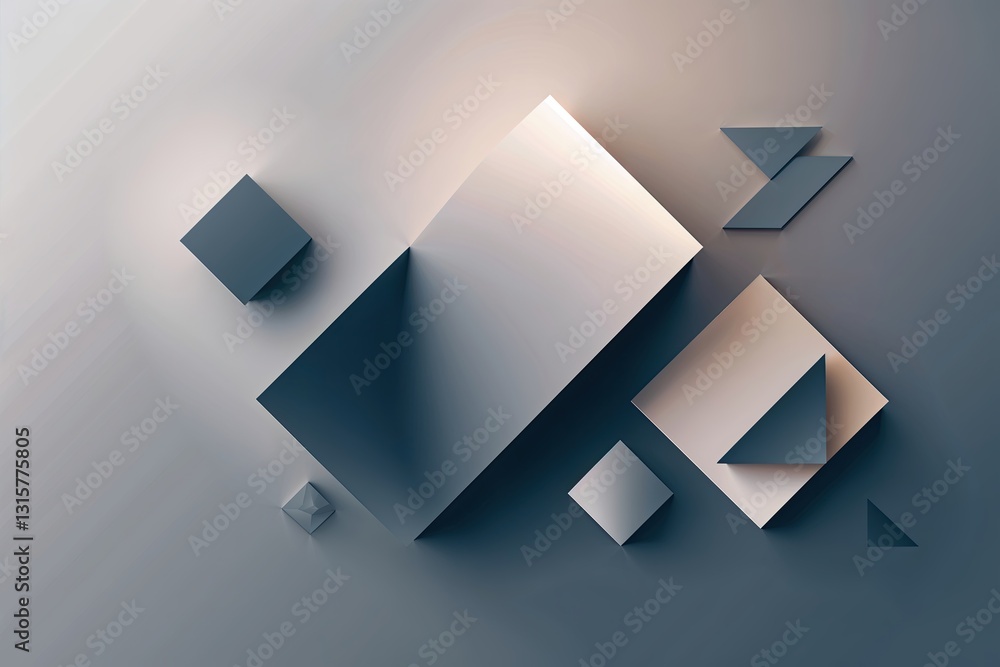 Poster gray gradient background with geometric shapes for digital and print presentations