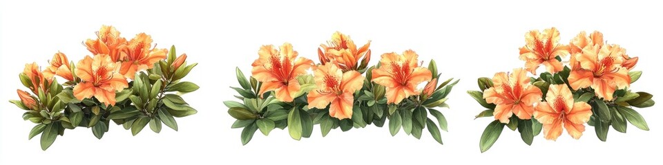 Obraz premium orange azalea bushes 