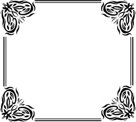 Obraz premium horizontal Design of Thailand flower square frame border for stencil invitation greeting printing and advertise with vintage concept