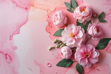 Soft Pastel Pink Watercolor Background for Invitations and Banners