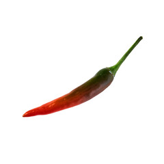 Fresh Red Chili Pepper On White Background.