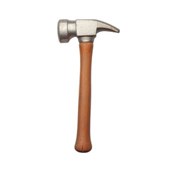 Classic Hammer Tool with Wooden Handle and Steel Head Isolated on transparent background
