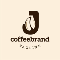Letter J Coffee Bean Logo Design