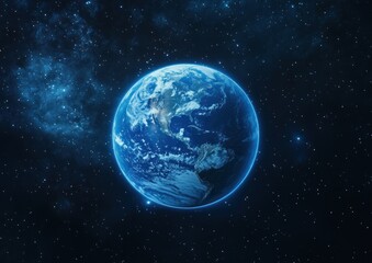 Fototapeta premium Earth in space, showing continents and clouds.