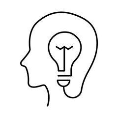 Human Idea Line Icon. Teamwork, Business, Planning, Strategy, Marketing, Leadership, Work Group, Meeting, Partnership Icons Editable Stroke Vector Illustration