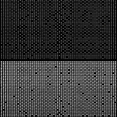 Wide format and rectangular,rectangle horizontal,linear halftone vector pattern,texture.Circles,dots,screen-tone illustration. Freckle, stipple-stippling, speckles illustration. Pointillist vector art