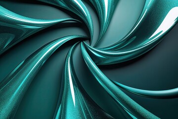Fototapeta premium Dynamic Teal 3D Streaming Frame with Shimmering Curves and Modern Flow