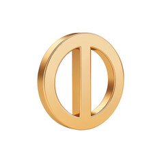 Elegant Minimalist Golden Letter O Shape Design Isolated on transparent background