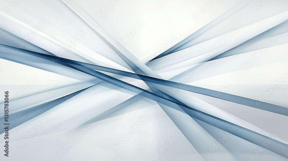 Poster abstract blue and white lines intersecting in a modern design for backgrounds or textures